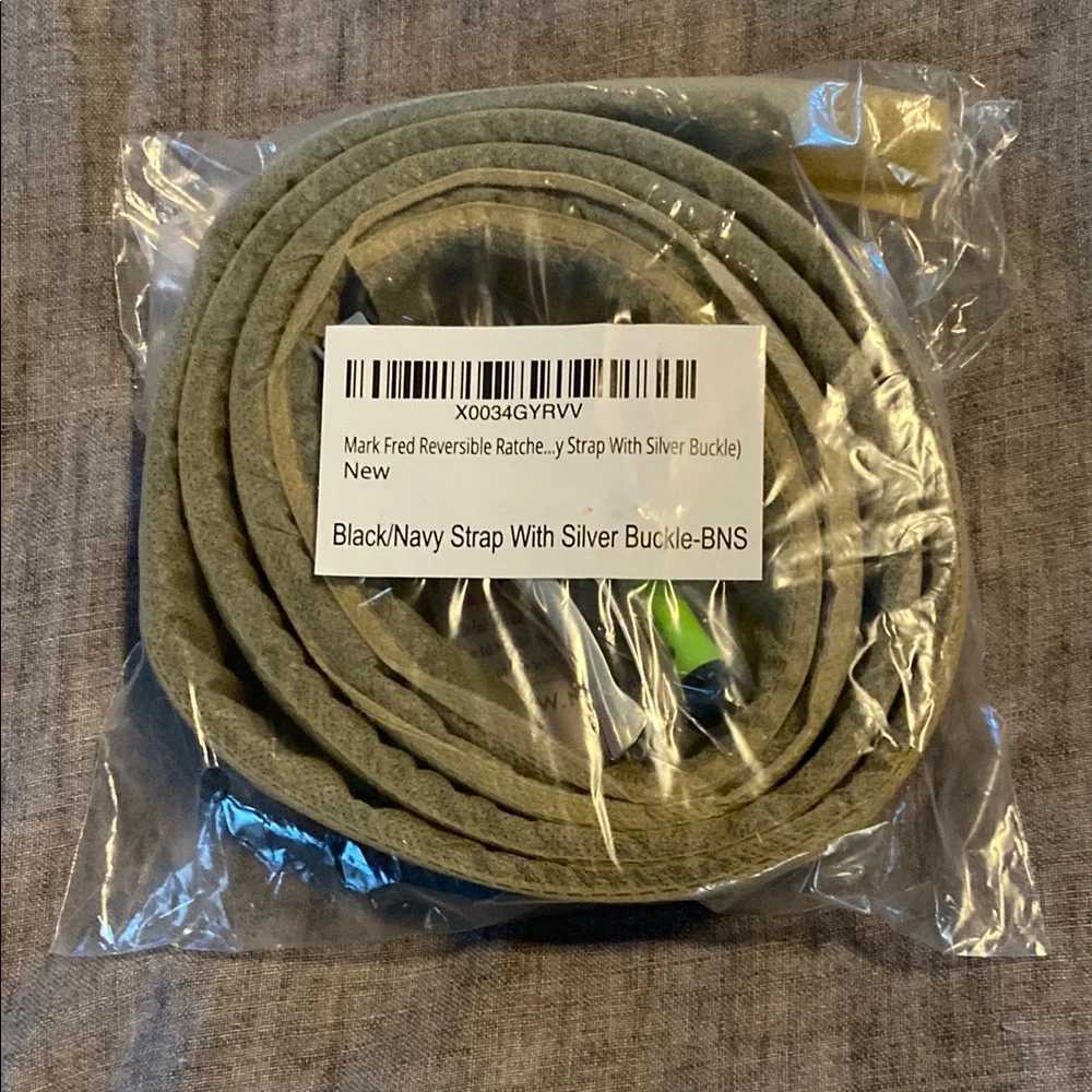 Men's Black/Navy Belt with Silver Buckle (Adjustable and Reversible) - Picture 8 of 9